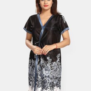 Women Satin Floral Printed Nightwear Set