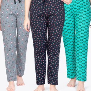 Printed Pure Cotton Mid-Rise Lounge Pants
