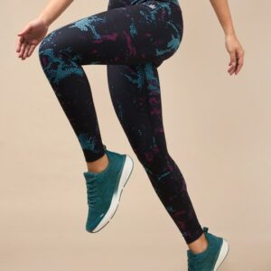 Women's Black Printed Train All Day COMFlex Tights